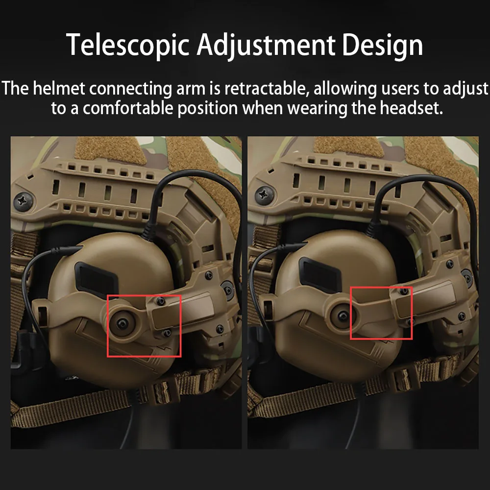 2 buah braket Headset pemotretan adaptor rel helm rotasi multi-sudut cocok Ops Core ARC & Tim Wendy rel M-LOK dudukan taktis