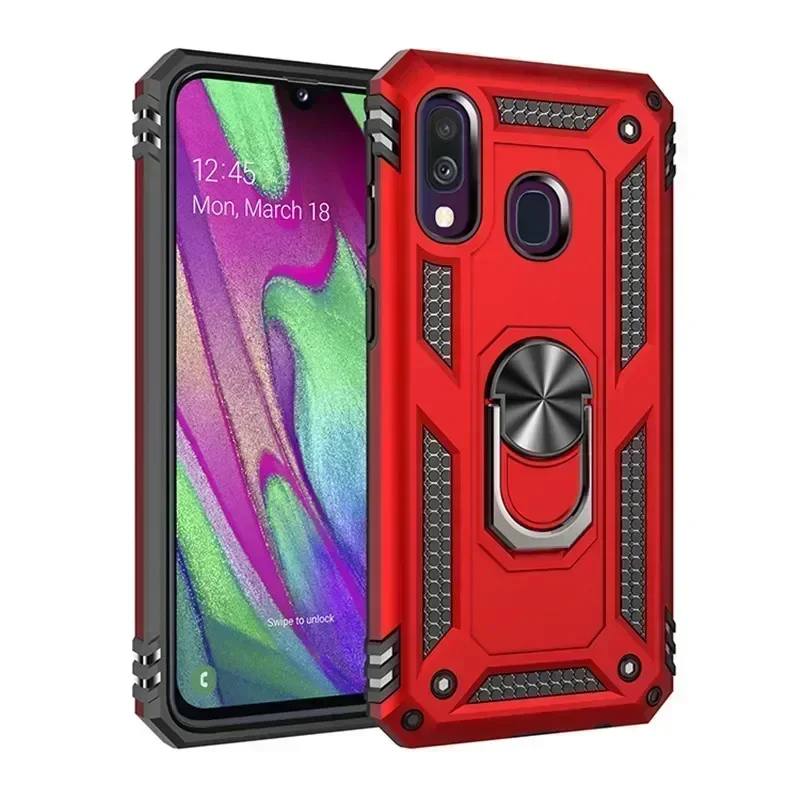Casing pelindung ponsel Samsung Galaxy A40, casing pelindung Militer tahan guncangan, penutup penahan mobil Magnet untuk Samsung A40