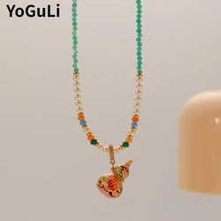 Fashion Jewelry Luxury Temperament Gourd Pendant Necklace For Women Party Gifts Delicate Design Accessories 2025 Trend New