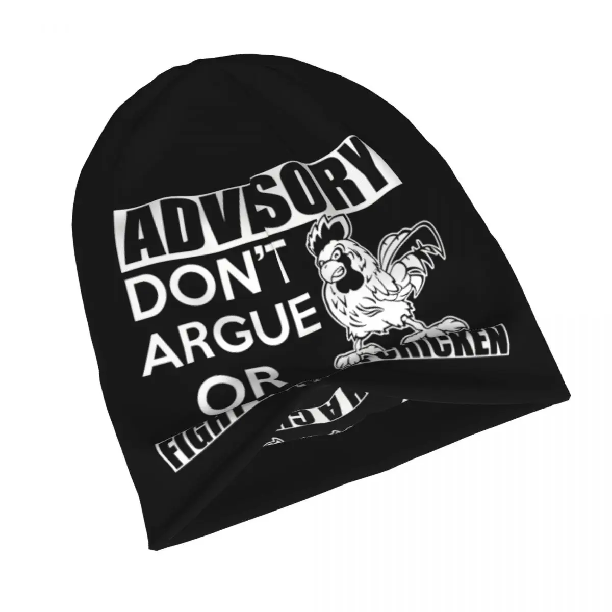 Chicken Advisory Don't Argue Or Fight With A Chicken T-Shirts Tapestry Bonnet Homme Autumn Spring Thin Hat Cow and Chicken Caps