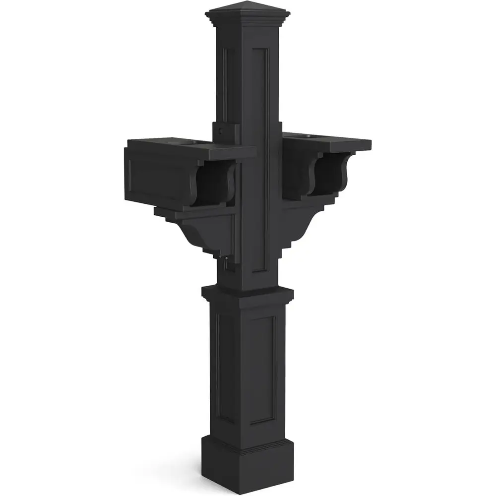 

Двухсекционная почтовая стойка - черная - 18 x 23 x 56.5 - Напольная стойка с 2 держателями для бумаг