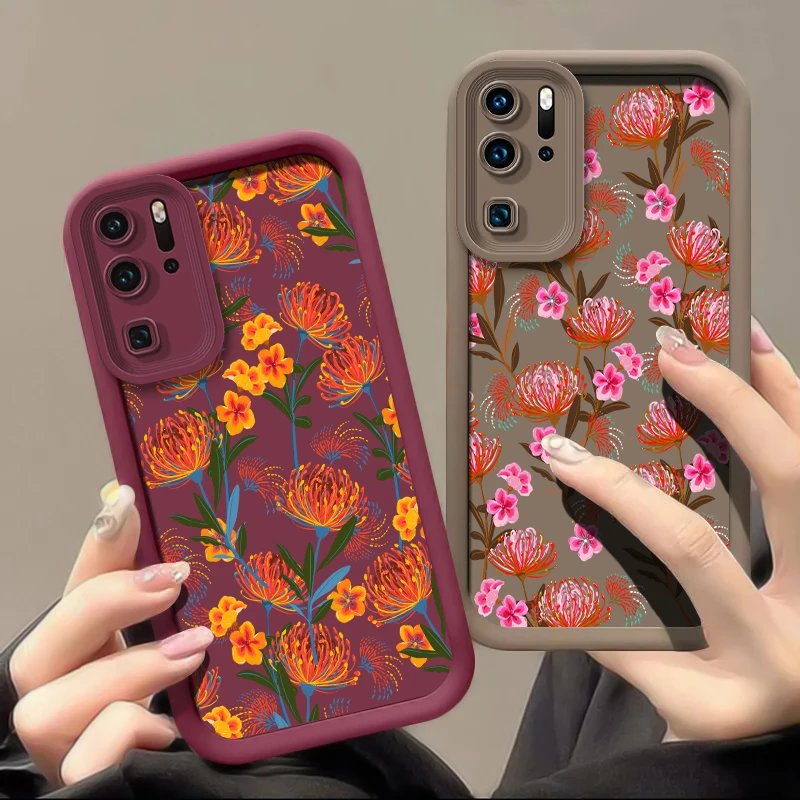 Kameraobjektivschutz Handyhülle für Huawei Nova Y90 Y 90 7 Pro 5i Y70 Plus 10 9 SE Blumenmuster stoßfeste Silikonhülle