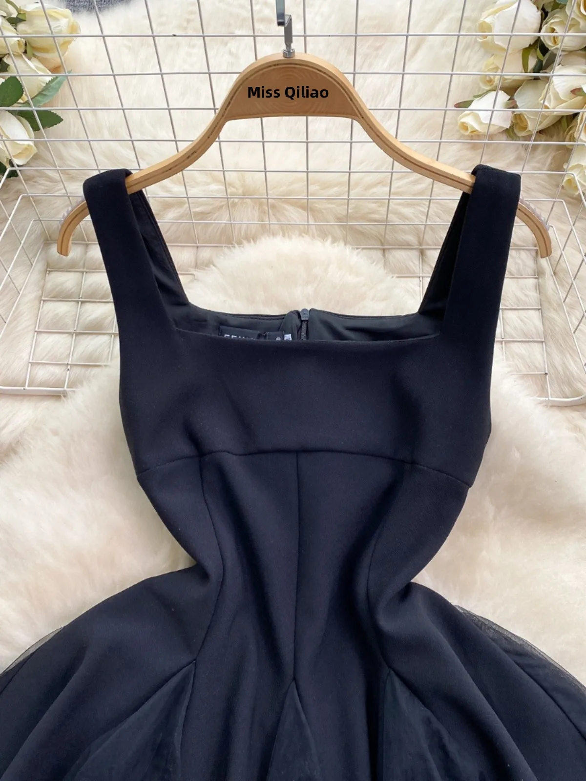 Ele ort Puffy Skirt Dr Ladylike Square Collar Slimming Korean Sle Commute Spring Summer Autumn Winter A-Line Gown