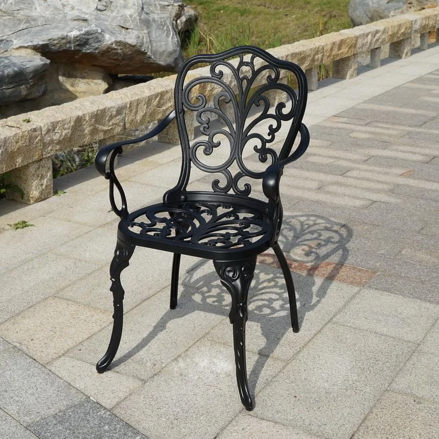 Outdoor garden furniture Balcony set of 3pcs Terrace Mini Patio dining chairs table Cast Aluminum Bistro for Backyard durable