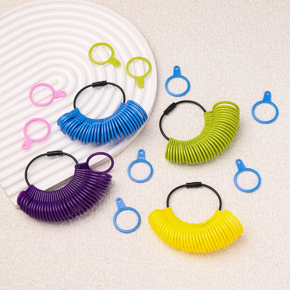 

1pc Plastic Jewellery Measuring Ring Tool Ring Finger Gauges Sizer Meter Hand Loop US 0-13 & UK A-Z for DIY Jewelry Size Tools