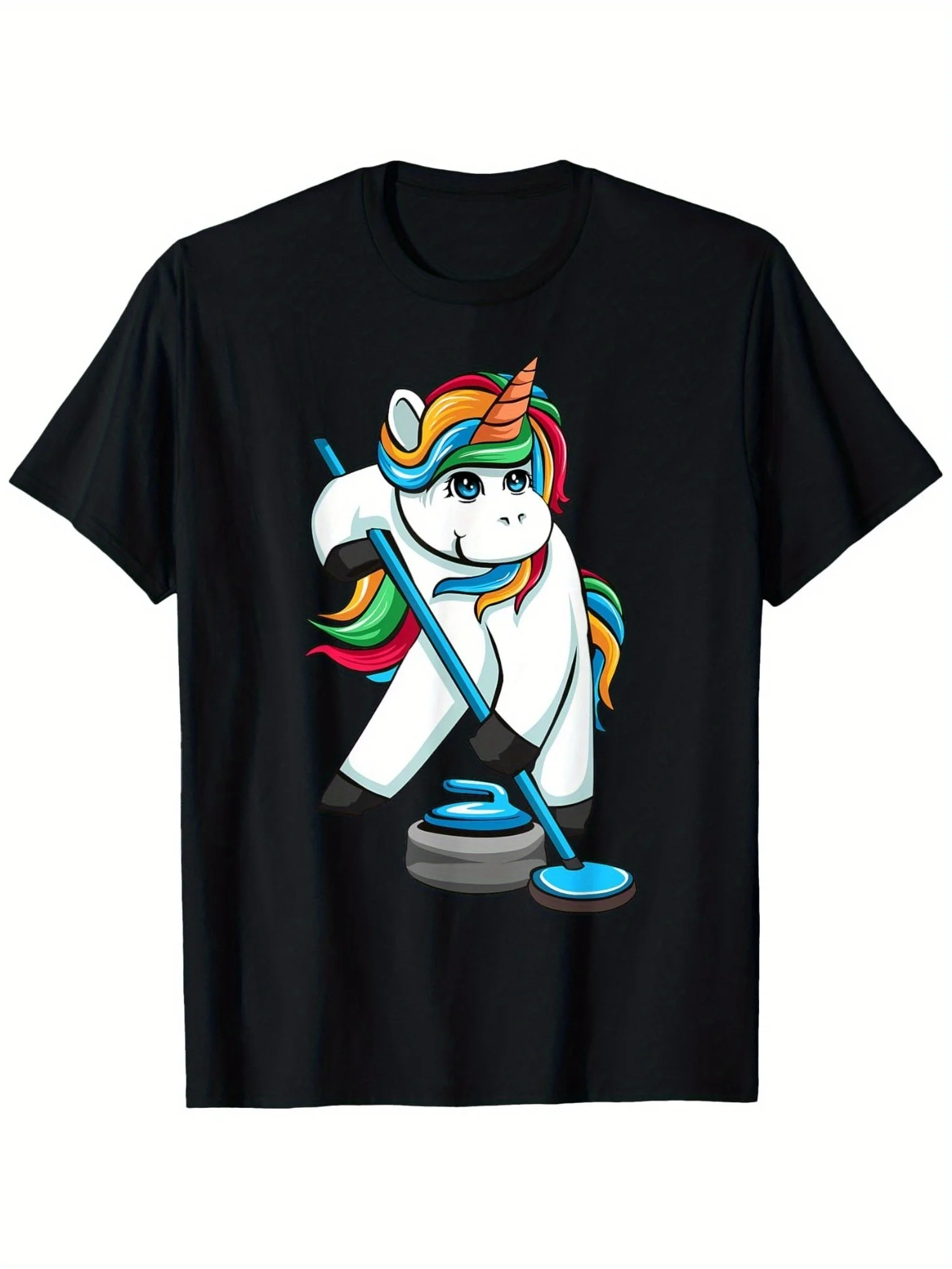 

Men's Graphic Tee Gifts for Father's Day - Funny Unicorn Curling Designs for Men and Women