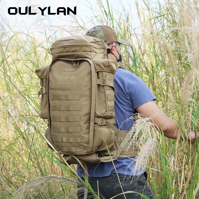 2024 70L Tactical Backpack for Men Outdoor High Capacity Hiking Bag Sports Attack Hunting Camping Rucksack Expanding