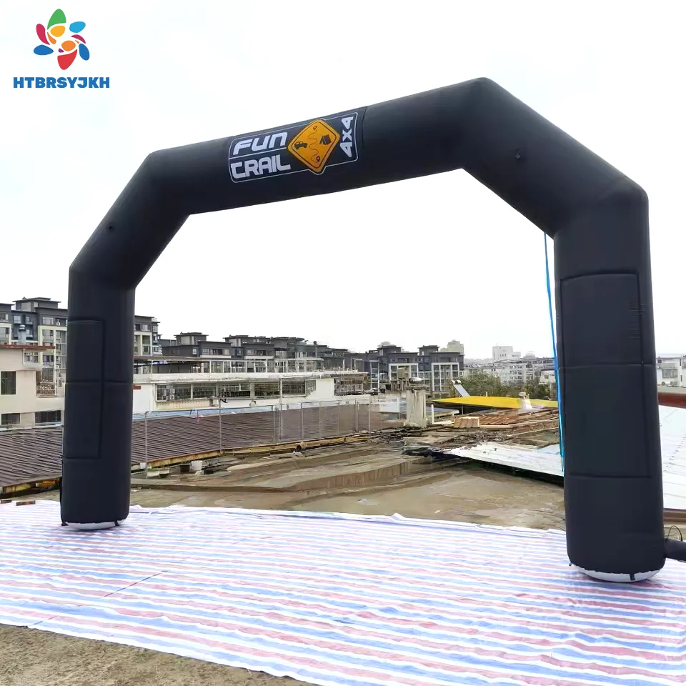 Black Inflatable Archway for Events Customizable Logo Advertising Running Events Sports Inflatable Entrance