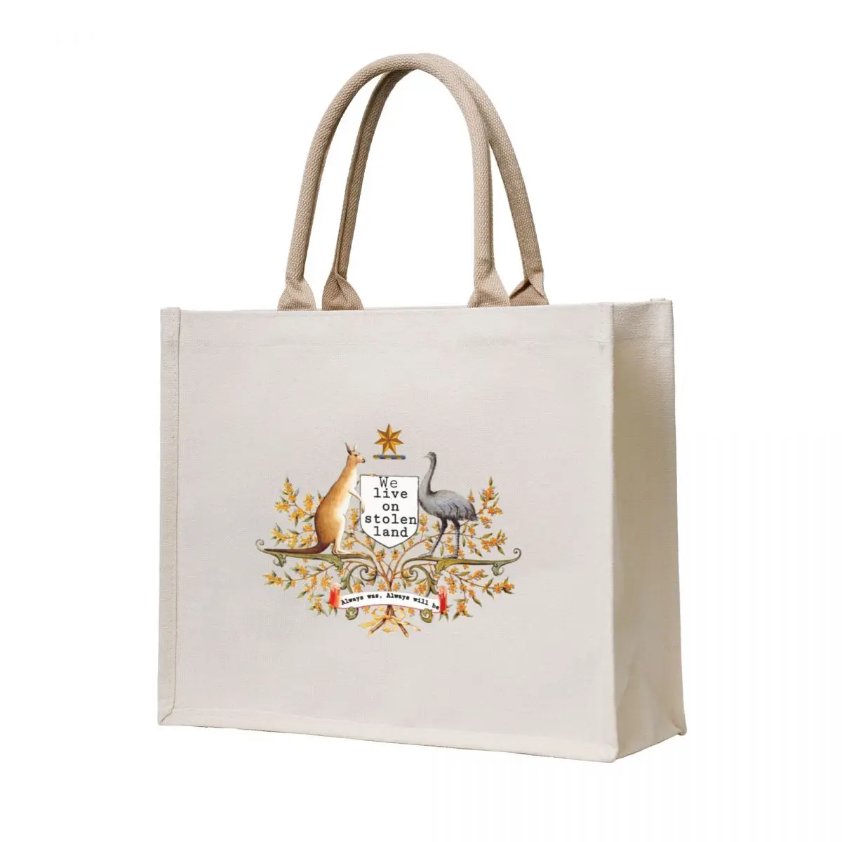 

We live on stolen land Tote Bag Reusable bags tote bags men Lady bags tote aesthetic