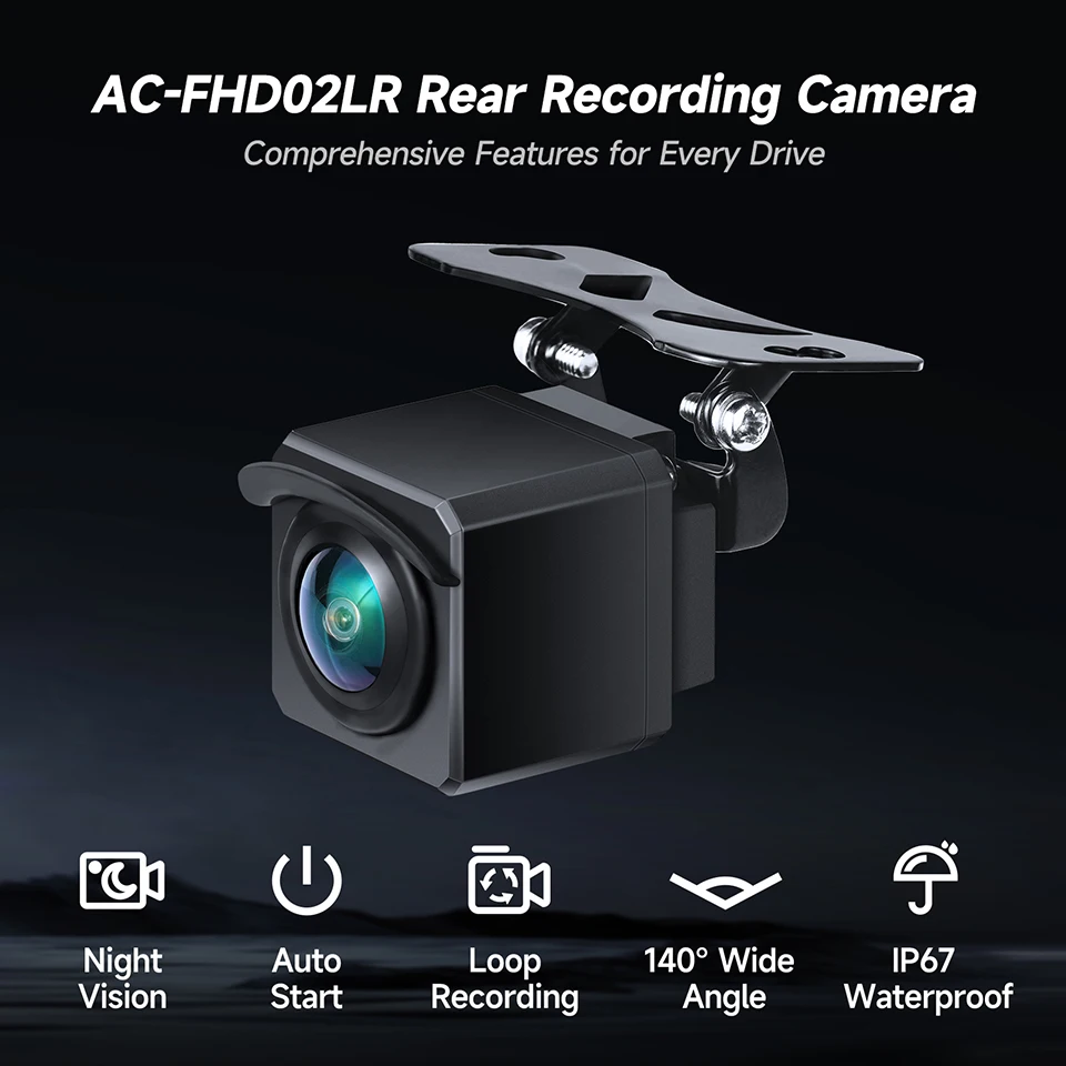 ATOTO FHD02LR 1080P Backup Rear Camera with Recording WDR Wide Angle IP67 Waterproof Night Vision Loop Record LRV for X10 Series