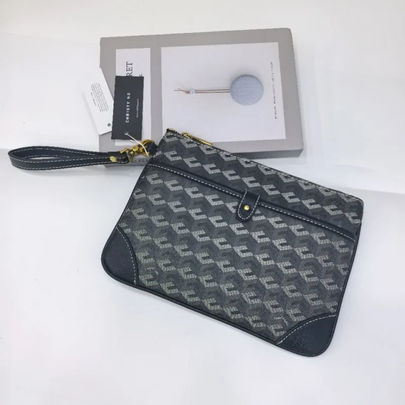 Geometric Clutch Bag PU Wrist Strap Corner Detail Women's Daily Commute Wristlet Purse Makeup Pouch