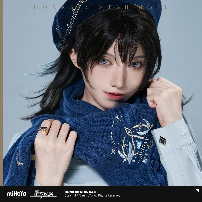 [Genuino] miHoYo juego domingo bufanda Honkai Star Rail domingo tema bufanda ropa ornamento Cachemira cálido chal Cosplay regalos de navidad