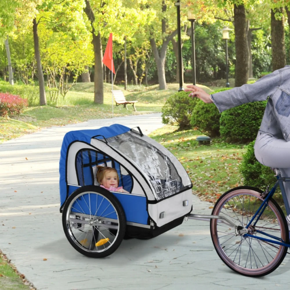 

2 in one Baby and Pets Bike Trailer Bicycle Trailer Foldable Pet Trolley Go Out Pet Trailer Wheel Kids Bicycle Trailer With Seat