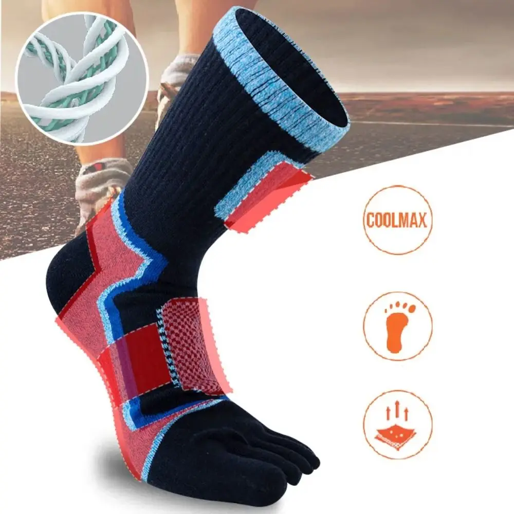 Toe Sport Short Socks Man Thick Compression Mesh Endurable Fitness Bike Run Outdoor Basketball Travel 5 Finger Socks