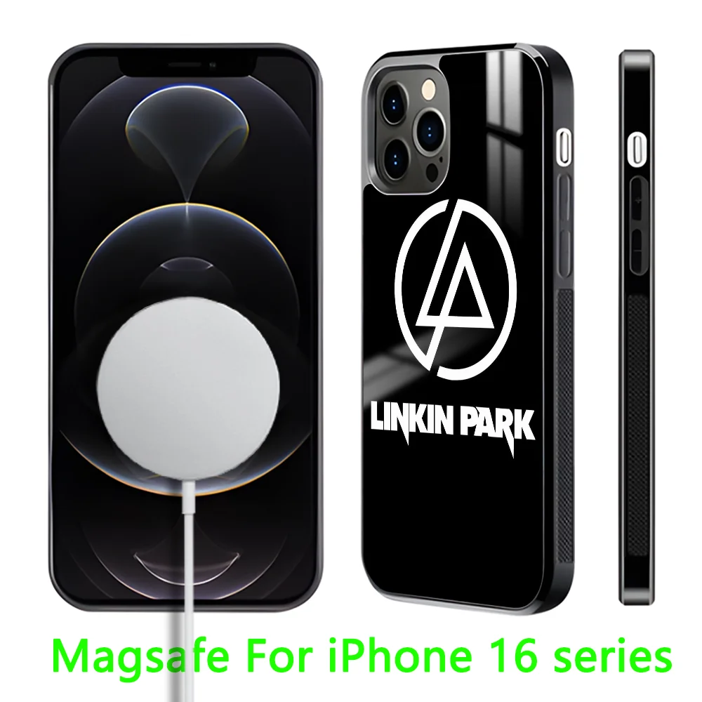 L-Linkin Park Phone Case For iPhone 16 15 14 13 12 11 Pro Max Plus Mini Magnetic Magsafe Wireless Charging Cover