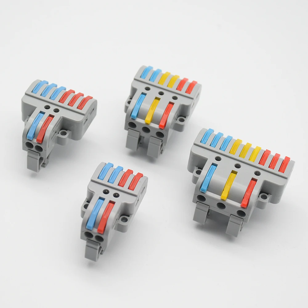 DIN Rail Mini Fast Wire Cable Connectors Universal Compact Conductor Spring Splicing Wiring Connector Push-in Terminal Block