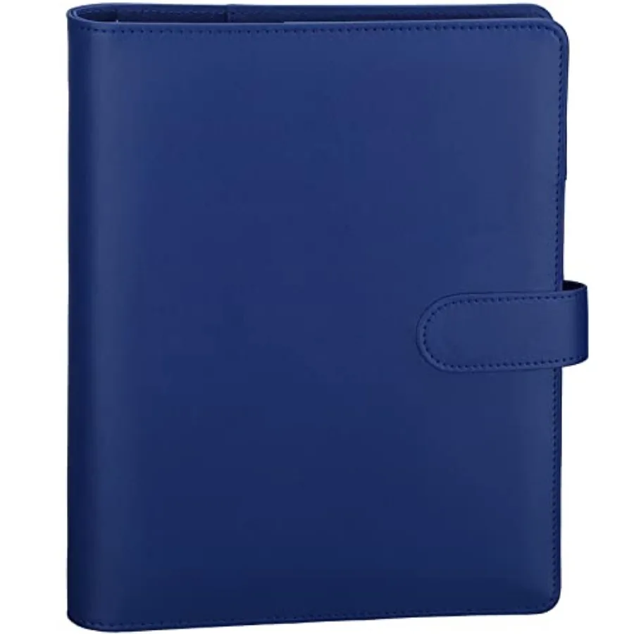 

A5 Binder 6 Ring Refillable Notebook Binder Planner Cover for A5 Refill Paper, PU Leather Loose Leaf Personal Organizer Budget