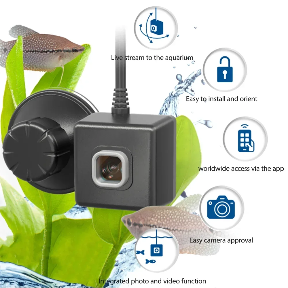 

New SmartCam Full HD Fish Tank Camera Remote View Home Pet Aquarium Monitor HD Wireless Waterproof Camera Android/iOS WIFI Contr