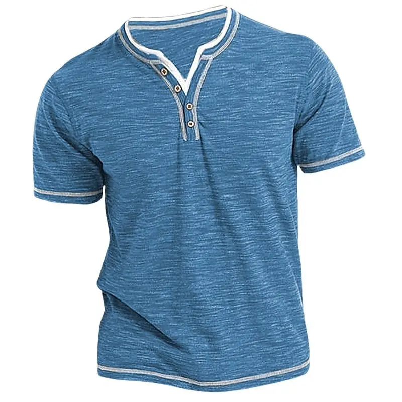 

2023 Men's Casual Cotton V-neck Short Sleeve Loose Spring And Autumn Handsome Fashion Gym Camisetas