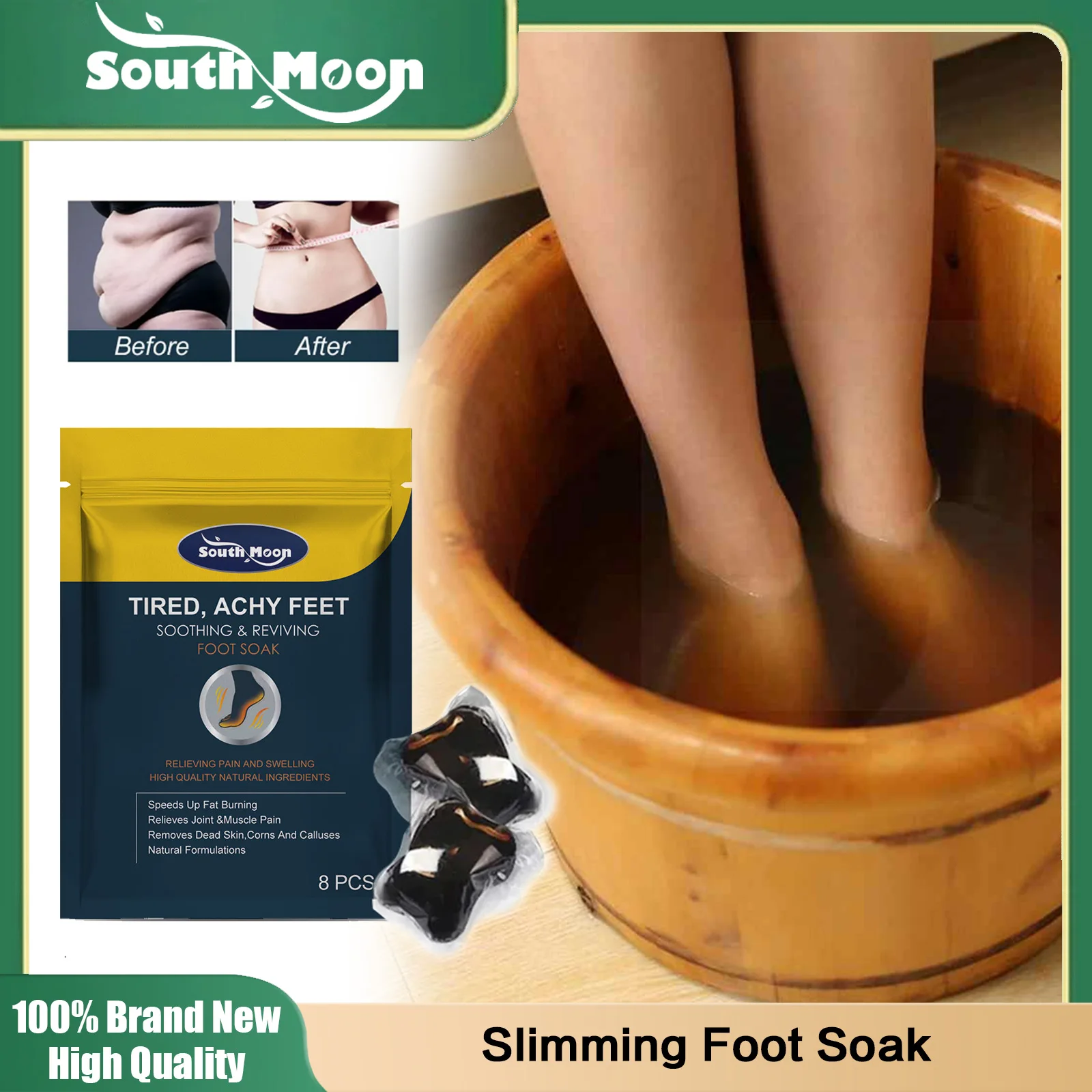 Herbal Slimming Foot Bath Fat Burning Lymphatic Drainage Relieve Joint Muscle Pain Improve Varicose Vein Detox Stress Relax Care