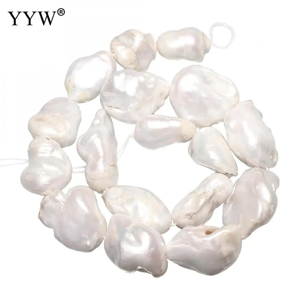 

Cultured Freshwater Nucleated Pearl Beads Natural White 17-20mm Jewelry Handmade Making DIY Necklace Bracelet Wholesale Pearls