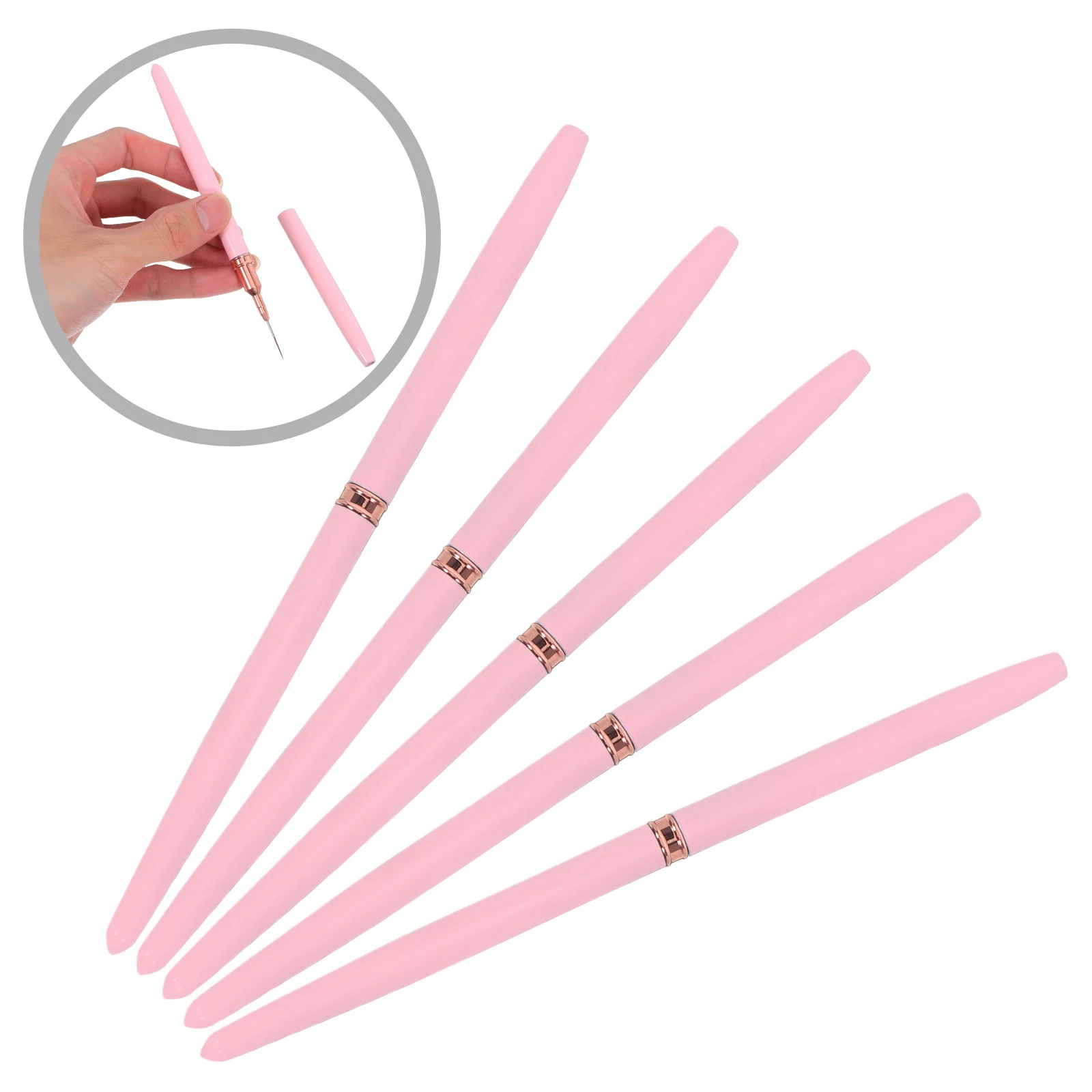 

5Pcs Nail Art Brushes Kit for Gel Polish Application Delicate Coloring Precision Drawing Salon Quality DIY Manicure Nail