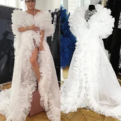 Puffy Tulle Bridal Dresses for Photoshoot Pregnant Women Long Wedding Party Prom Gown Bridal Boudoir Sleepwear Maternity Robe