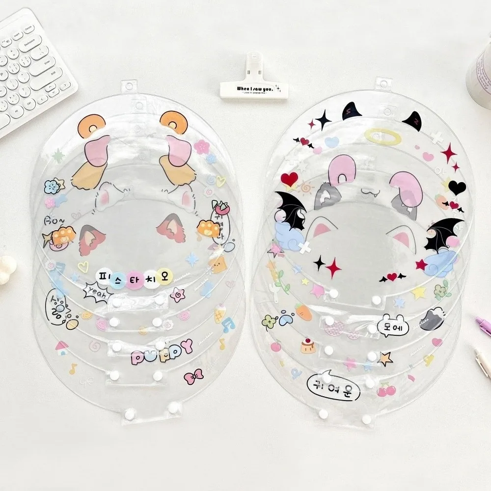 Cartoon PVC Picket Fan Cover Clear Portable Uchiwa Fan Sleeve Dustproof Cheering Fan Storage Case Cheering Fans