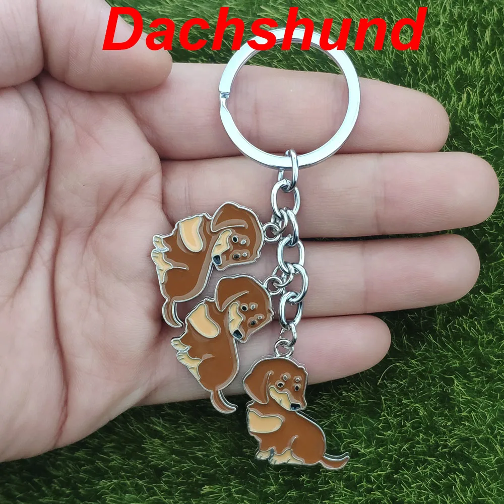 Pomeranian Dog Keychain Chow chow Dachshund Key Ring Girl Individual Casual Gift