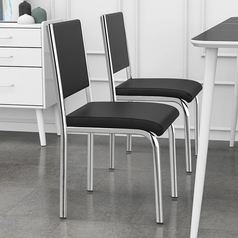 Modern Stainless Steel Dining Chair Ergonomic Restaurant Seat with Backrest for Hotel Cafe Bar