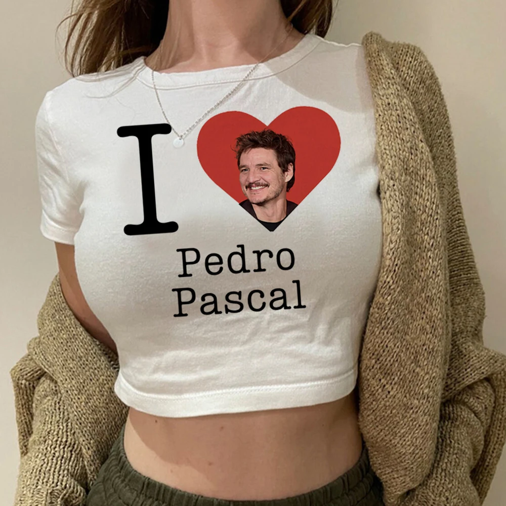 Vote For Pedro Pascal korean fashion aesthetic fairycore crop top Woman manga cyber y2k 2000s streetwear tshirt