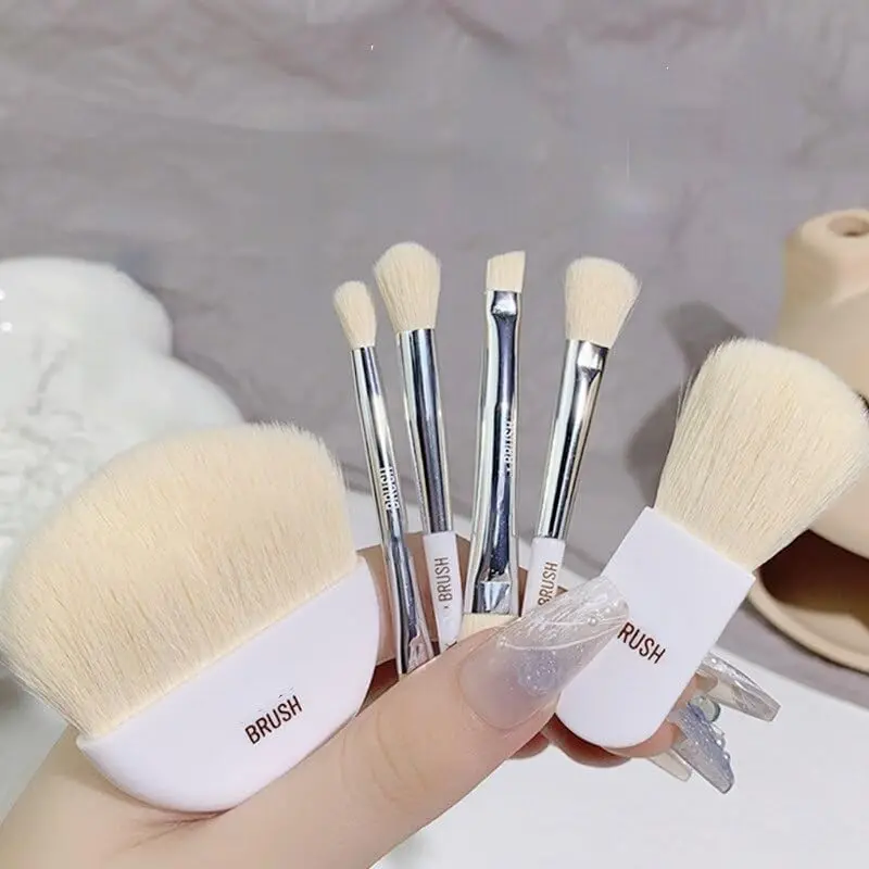 6 pezzi mini pennelli per trucco da donna da viaggio set pennello per correttore morbido portatile fondotinta di bellezza ombretto strumento pennello per ciglia con scatola