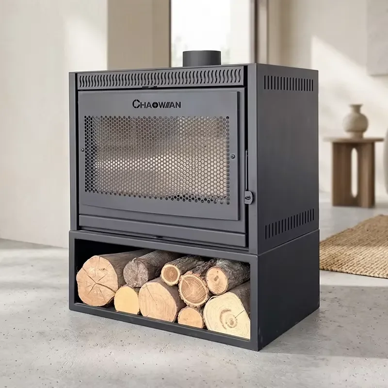 Boutique Guest House Decorative Log Storage Sturdy Reinforced Frame Indoor Wood Burning Stove