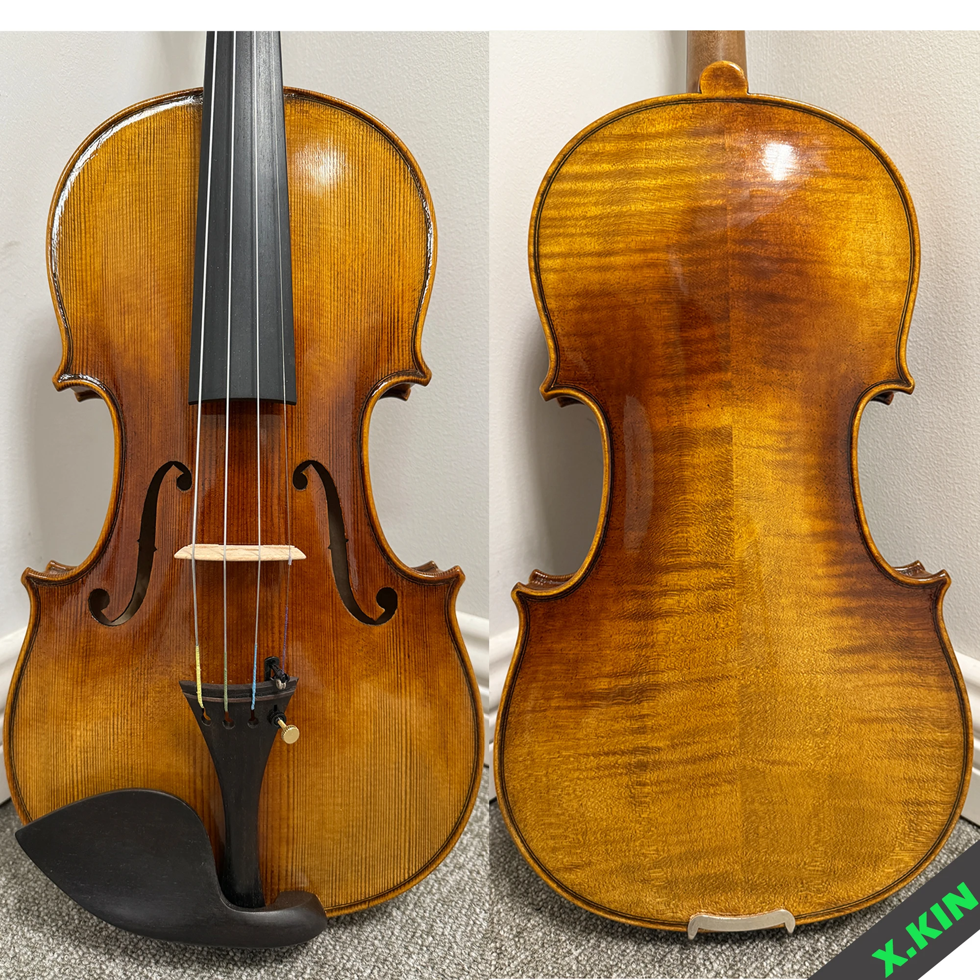 

Скрипка ручной работы 4/4, двухсекционная, модель Страдивариус 1715 года, с масляным лаком ручной работы, из отборной ели, выдержки более 10 лет, фурнитура из черного дерева, рождественский подарок