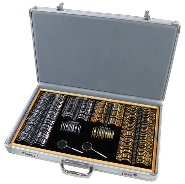 Best Selling 266 Pieces Golden Frame Trial lens set and Trial Frame