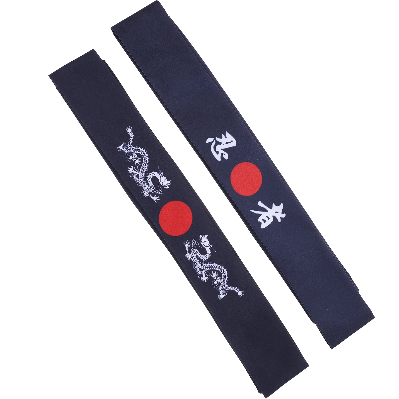 2 Pcs Head Bands Headband Japanese Hair Karate Faucet Belt Sports Men Exercise Cooking Navy Sushi Chef Dragon Man