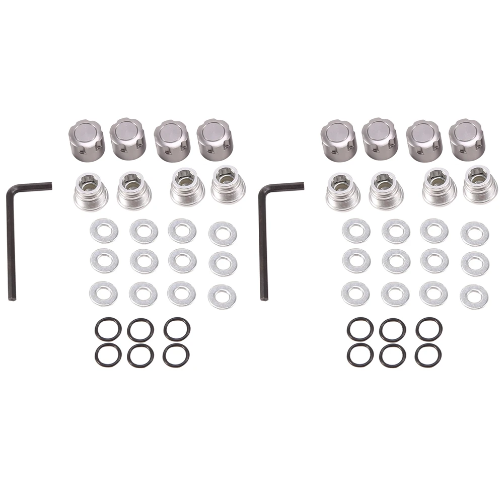 8PCS Aluminum M4 Center Lock Nut Metal Wheel Caps Nuts For Axial SCX10 Traxxas TRX4 1/10 RC Crawler Car Parts,Silver