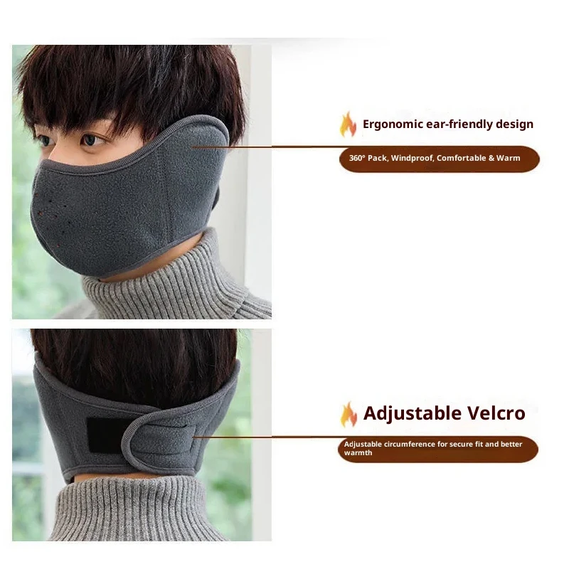 Winter Warm Wool Mask Windproof Riding Mask Dustproof Reusable Outdoor Sports Warm Mask Ears