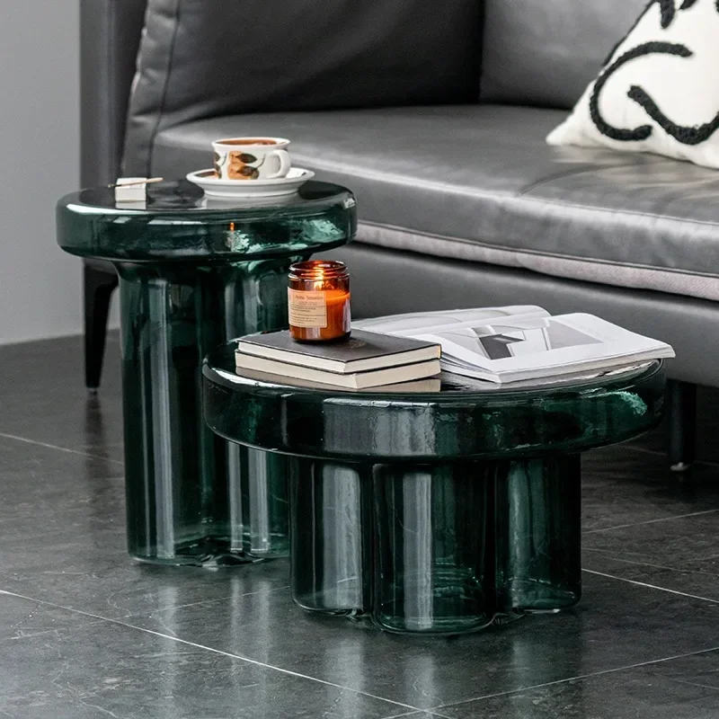 

Glass coffee table round color Nordic creative living room simple coffee table hall design home furniture luxury coffee table