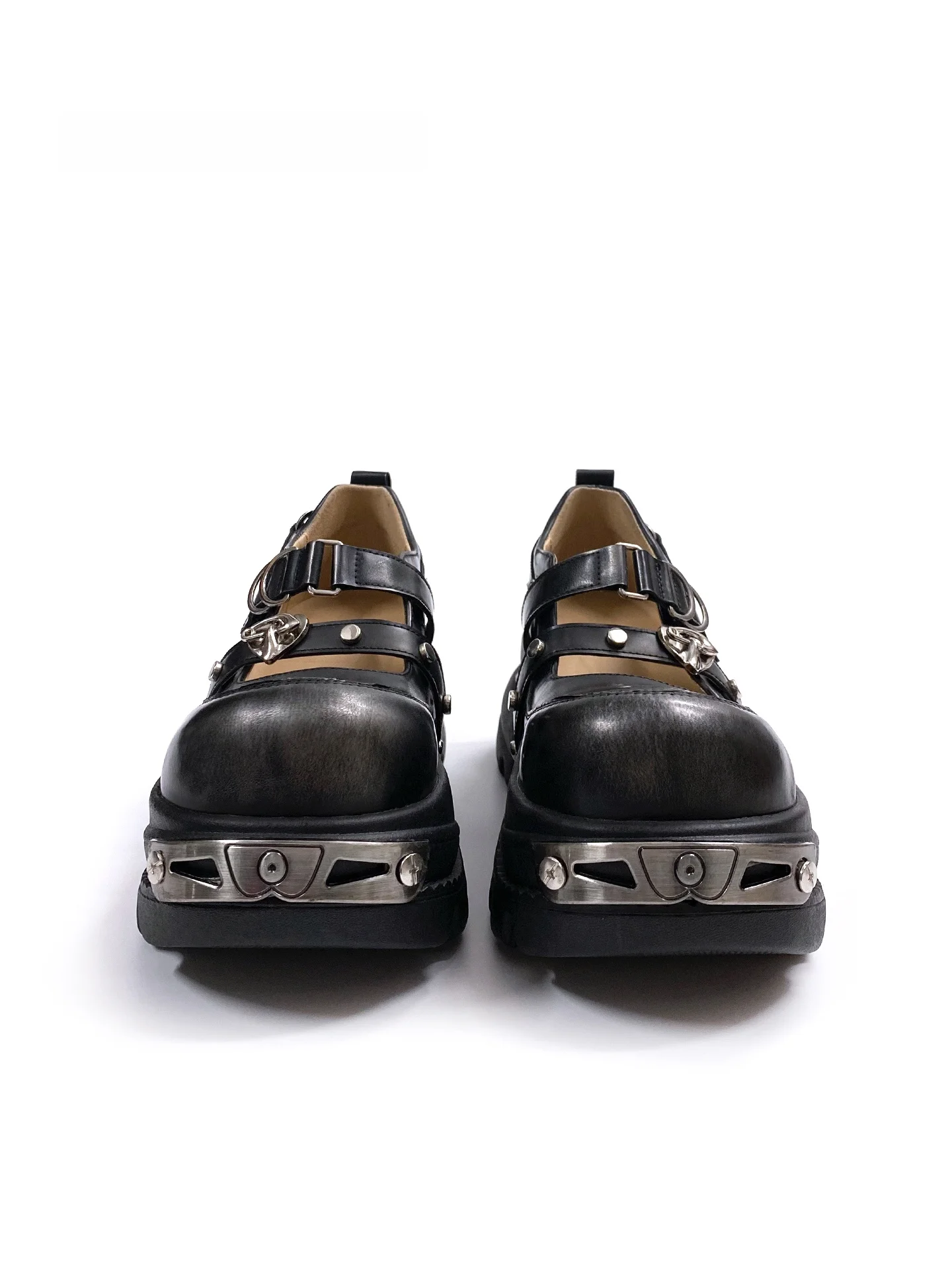 Original Design Thick Heel 7cm Single Shoes Retro Mary Janes Y2K  Leather Shoes Lightweight Punk Style Big Head Shoes