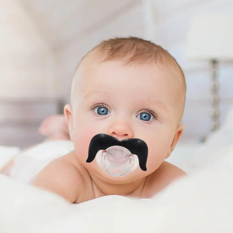 Baby Funny Pacifier Food Grade Cute Pacifiers With Funny Beard Cute Kissable Mustache Pacifier For Babies And Toddlers Accessory