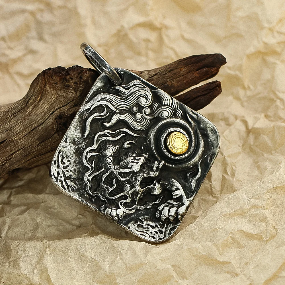 Metal Auspicious Cloud Dragon Pendant for Jewelry Making Necklace Bracelet Accessories Amulet for Daily Progress and Wealth