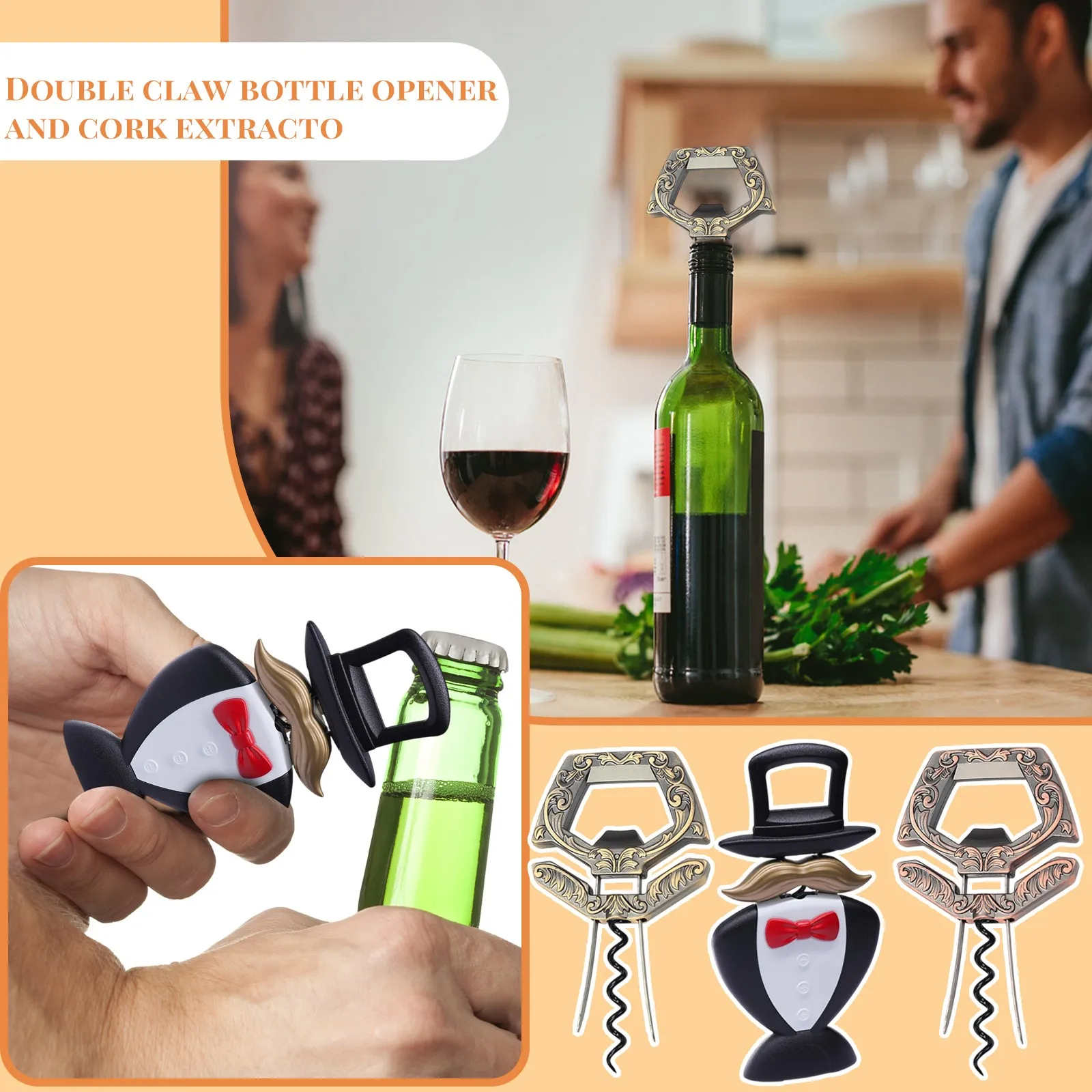 

Multi-Function Wine Corkscrew New Metal Bottle Opener Portable Travel Wine Opener Collector's Tool Supplies for Wine Lovers Gift
