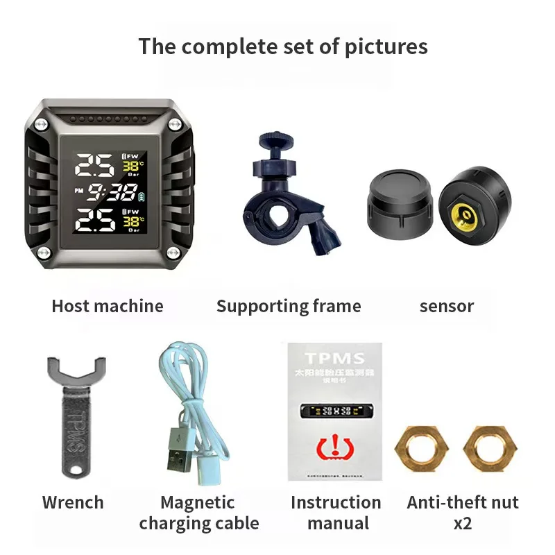 

M06 Motorcycle Tire Pressure Monitor Electric Motorcycle Wireless High-Precision Tire Pressure Monitoring External sensor