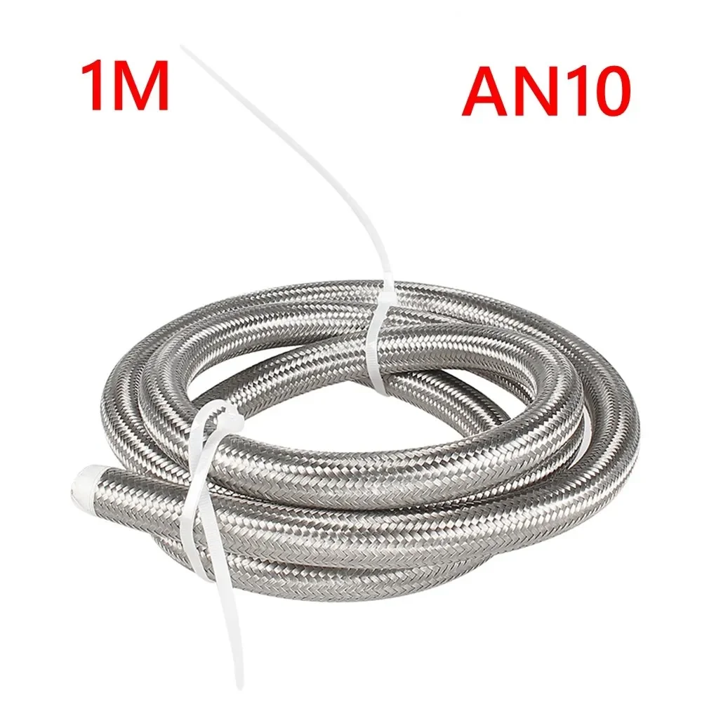 16FT 5M AN4 AN6 AN8 AN10 AN12 Olie Brandstof Slang Olie Gas Cooler Slang Line Buis Nylon Roestvrij staal Gevlochten Binnen Cpe Rubber