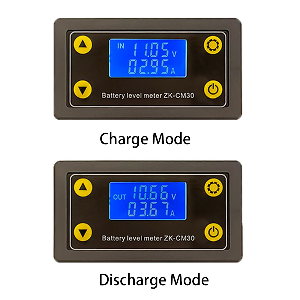 DC 6~60V Digital Coulomb Meter Bidirectional Current Monitoring 30A Battery Indicator Volt Amp Power Meter for Lithium Battery