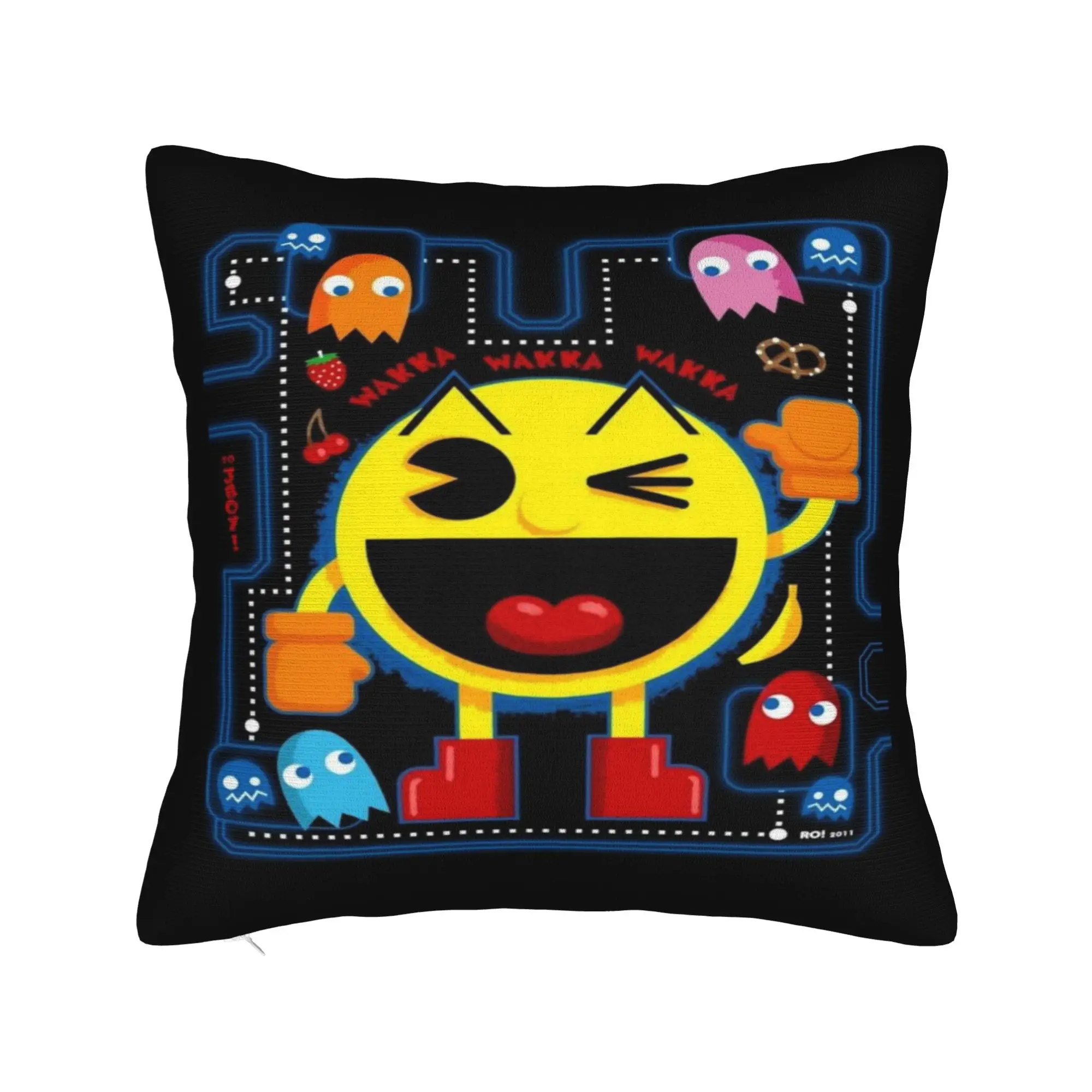 Pac-Man Pillow Cover  Soft Cushion Cover Novelty Pillow Case For Couch Sofa Bedroom