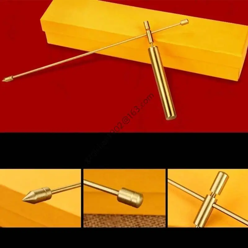 X7AB Dowsing Rods Flexible Rotation Copper Divination Tools,Retractable Portable Spirit Rods for Water Divining