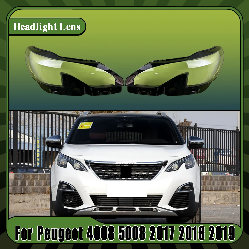 

Front Headlights Shell Transparent Cover Headlamps shade Lampshade Lamp Shell Lens Masks For Peugeot 4008 5008 2017 2018 2019