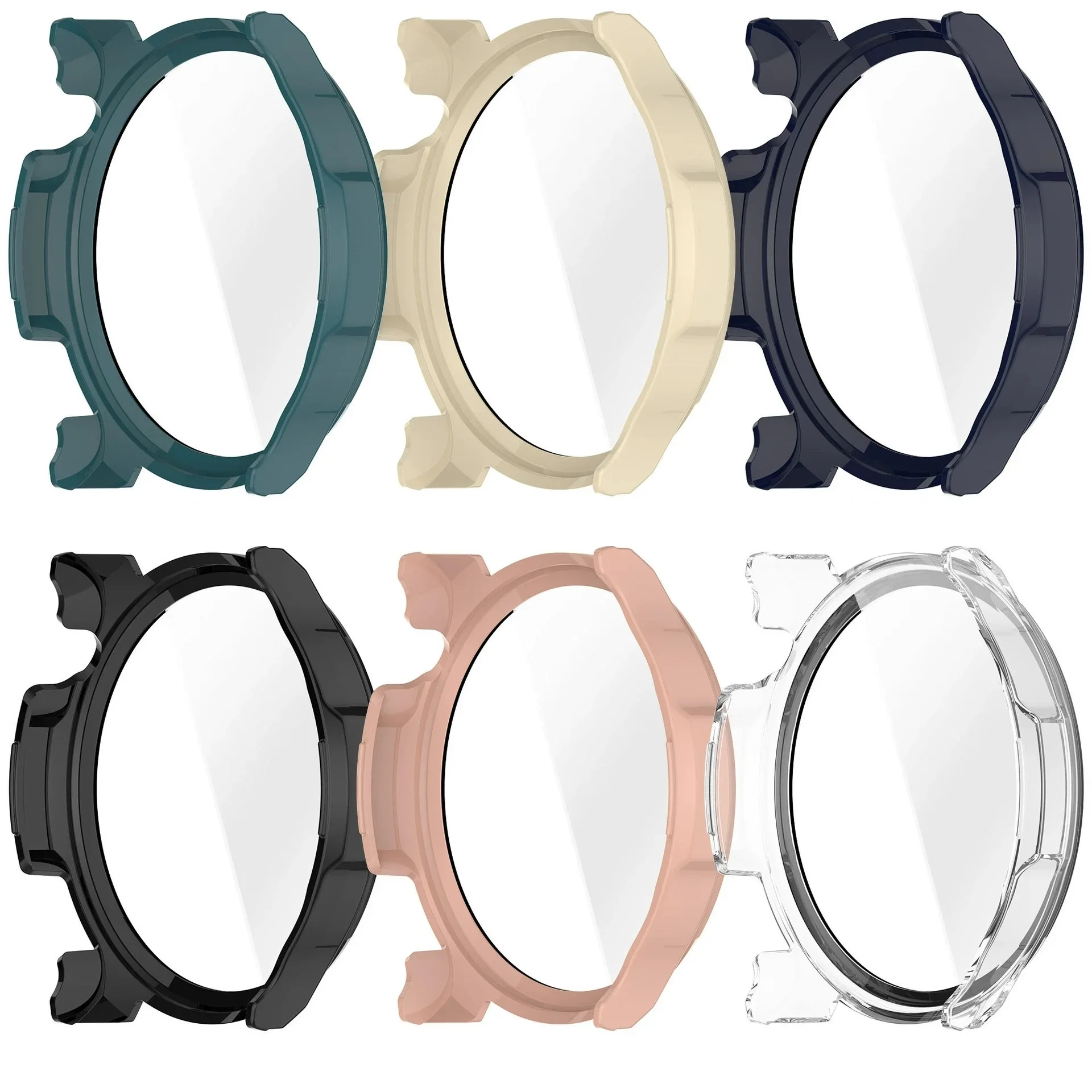 PC Protective Watch Case for Amazfit Balance 2 / Balance Smart Watch Bumper Full Coverage Tempered Glass Screen Protector Cover
